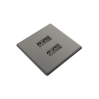 Axessline Micro Square - 2 USB-A laddare 10W, antracit